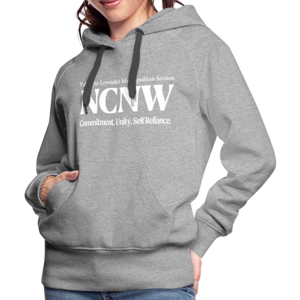 Valdosta-Lowndes Metropolitan (White) Women’s Premium Hoodie - heather grey