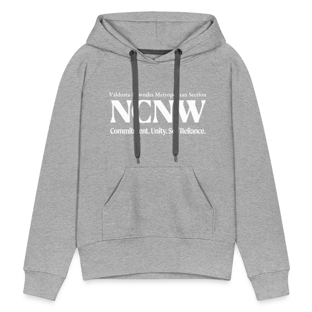 Valdosta-Lowndes Metropolitan (White) Women’s Premium Hoodie - heather grey