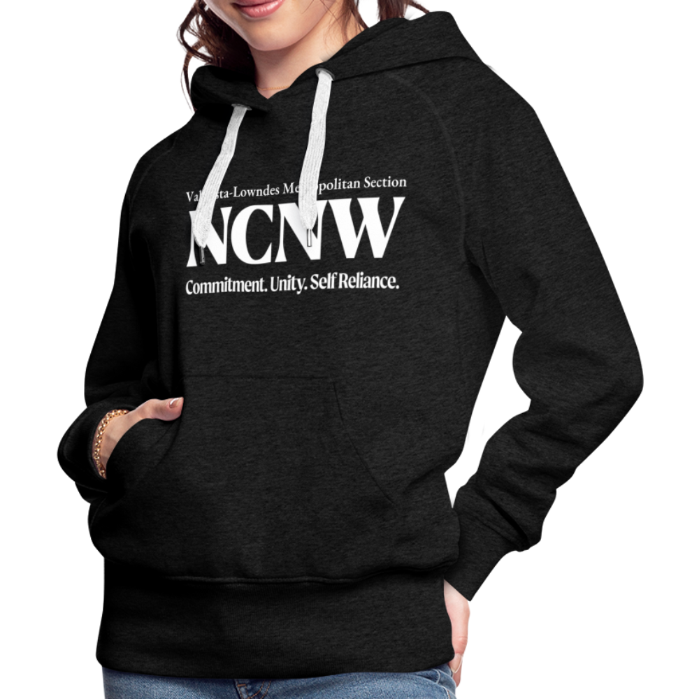 Valdosta-Lowndes Metropolitan (White) Women’s Premium Hoodie - charcoal grey