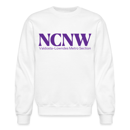 Valdosta-Lowndes Metropolitan Section (Purple) Crewneck Sweatshirt - white