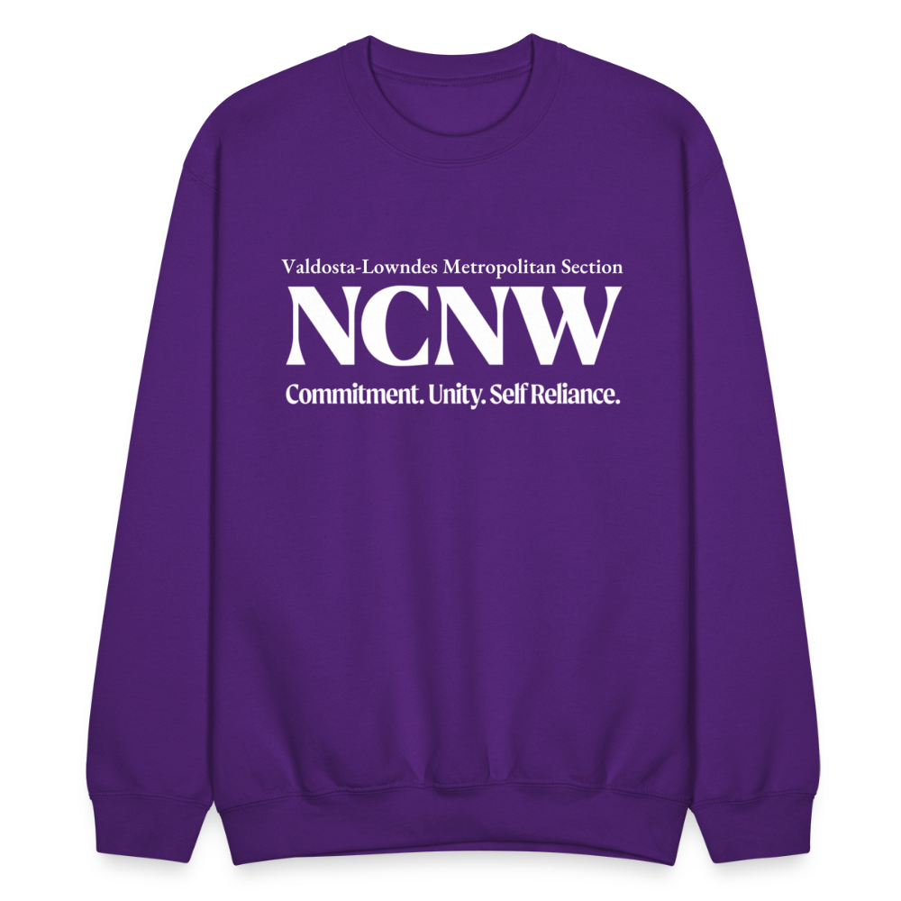 Valdosta-Lowndes Metropolitan Section NCNW Crewneck Sweatshirt - purple