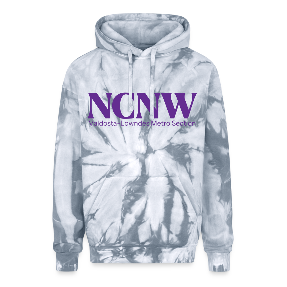 Valdosta-Lowndes Metropolitan (Purple) Unisex Tie Dye Hoodie - spider silver