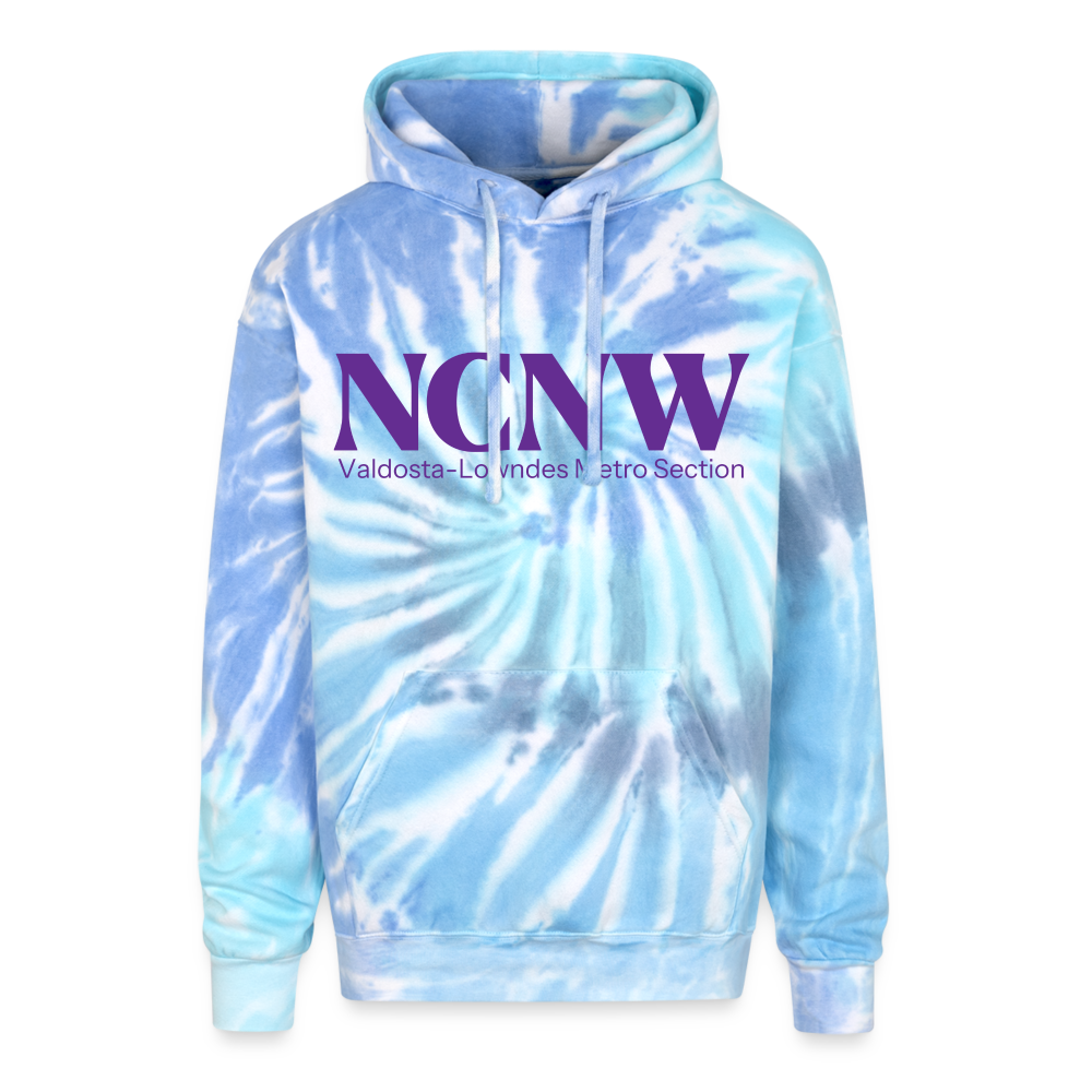 Valdosta-Lowndes Metropolitan (Purple) Unisex Tie Dye Hoodie - blue lagoon