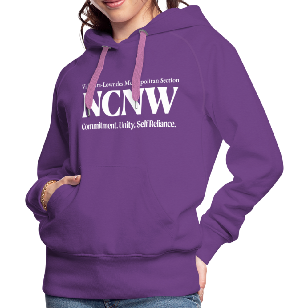 Valdosta-Lowndes Metropolitan (White) Women’s Premium Hoodie - purple 