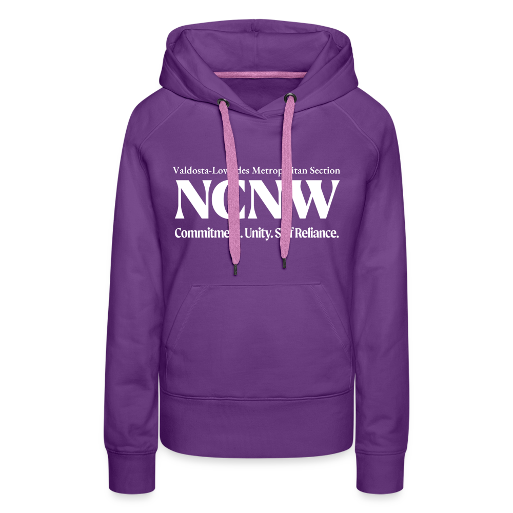 Valdosta-Lowndes Metropolitan (White) Women’s Premium Hoodie - purple 