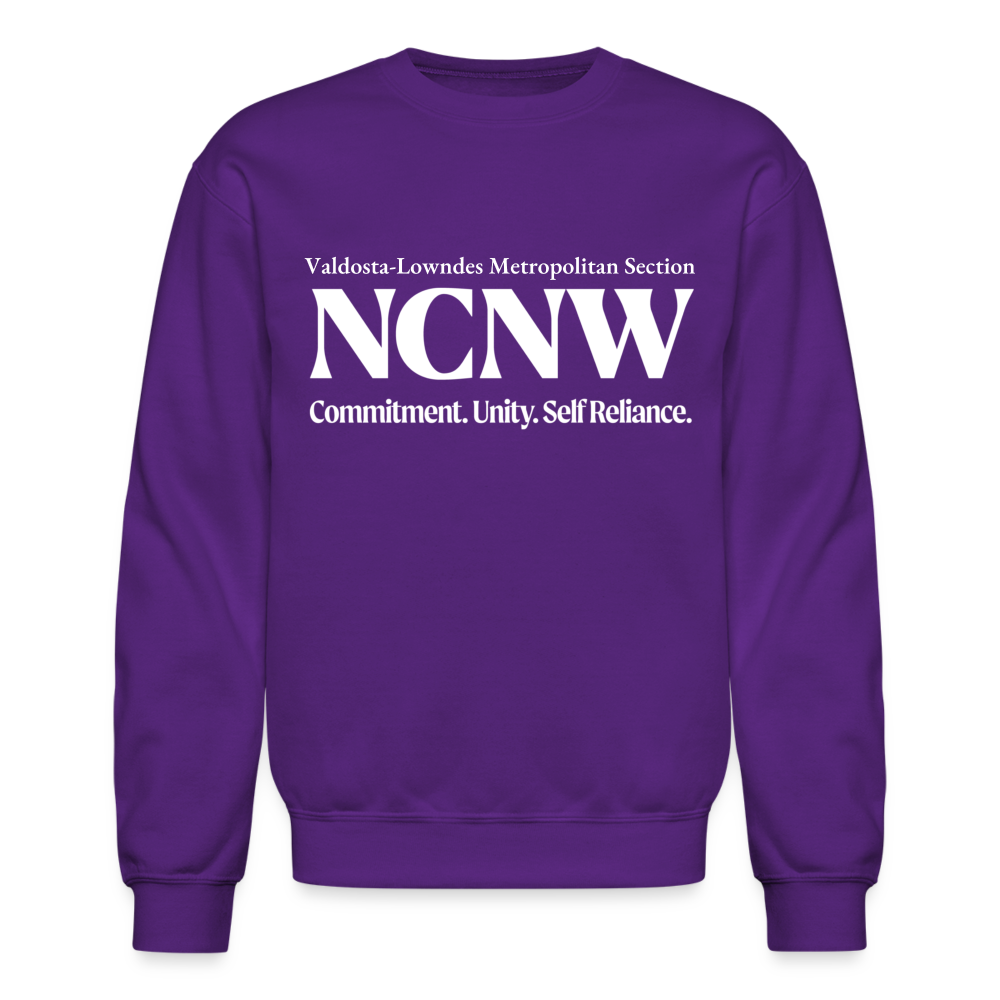 Valdosta-Lowndes Metropolitan Section NCNW Crewneck Sweatshirt - purple