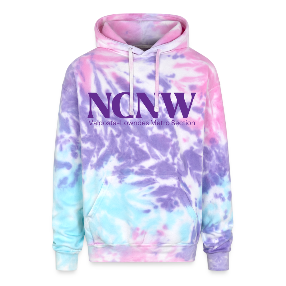 Valdosta-Lowndes Metropolitan (Purple) Unisex Tie Dye Hoodie - cotton candy