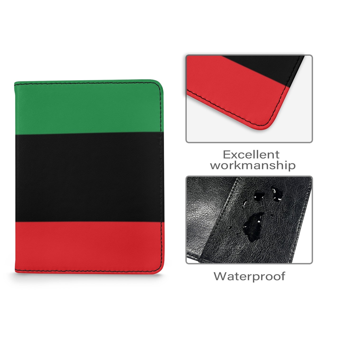 Pan African RBG Flag Waterproof Passport Holder