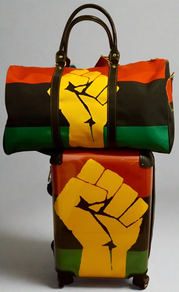 Pan African RBG Fist Emblem Carry-On Size Suitcase