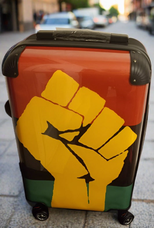 Pan African RBG Fist Emblem Carry-On Size Suitcase