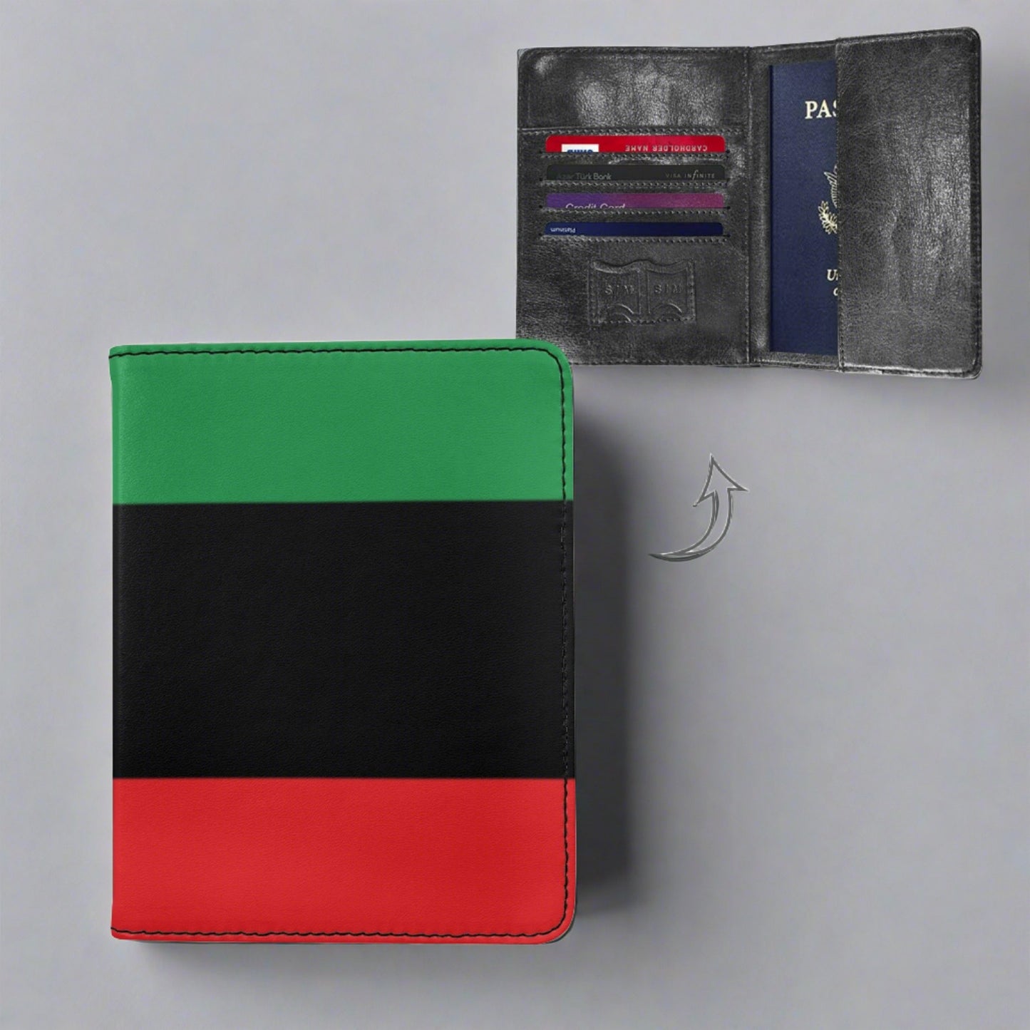 Pan African RBG Flag Waterproof Passport Holder