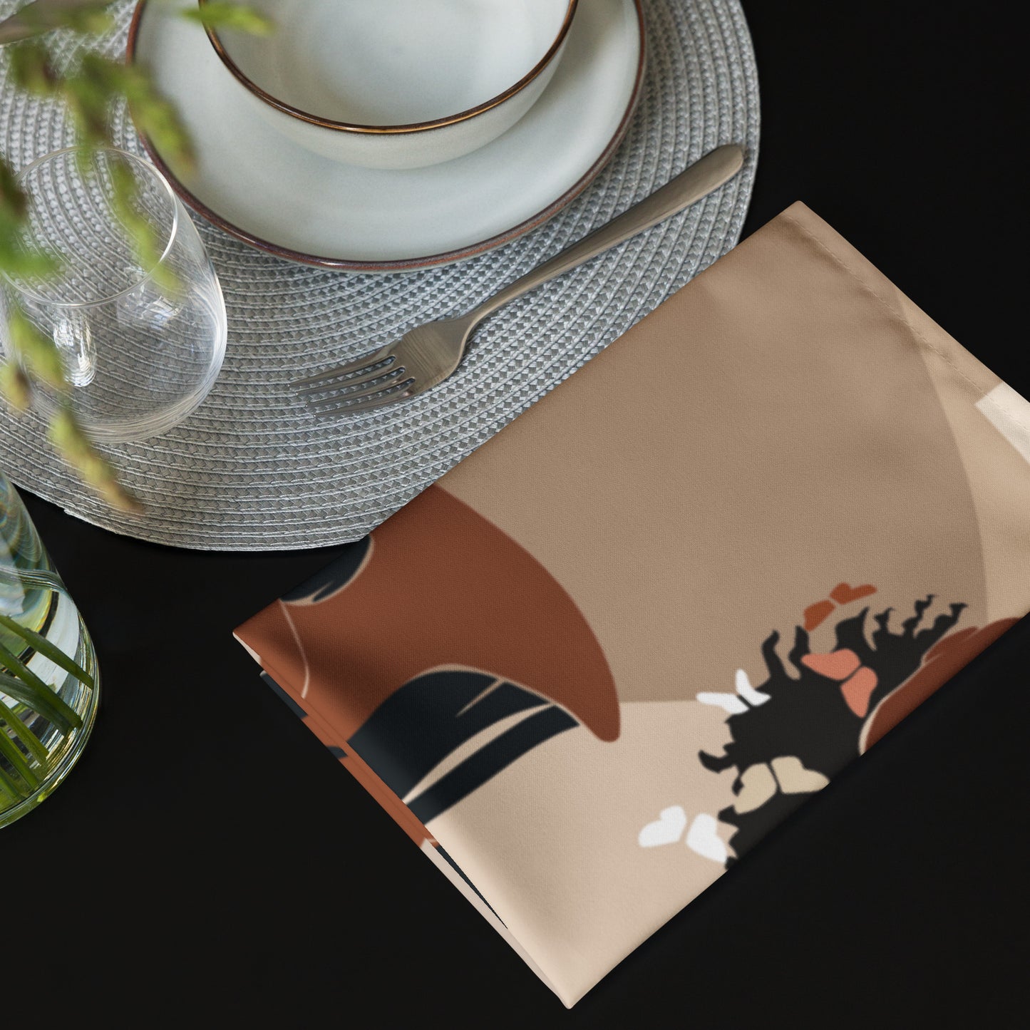 Elegant Melanin Goddess Cloth Napkin Set