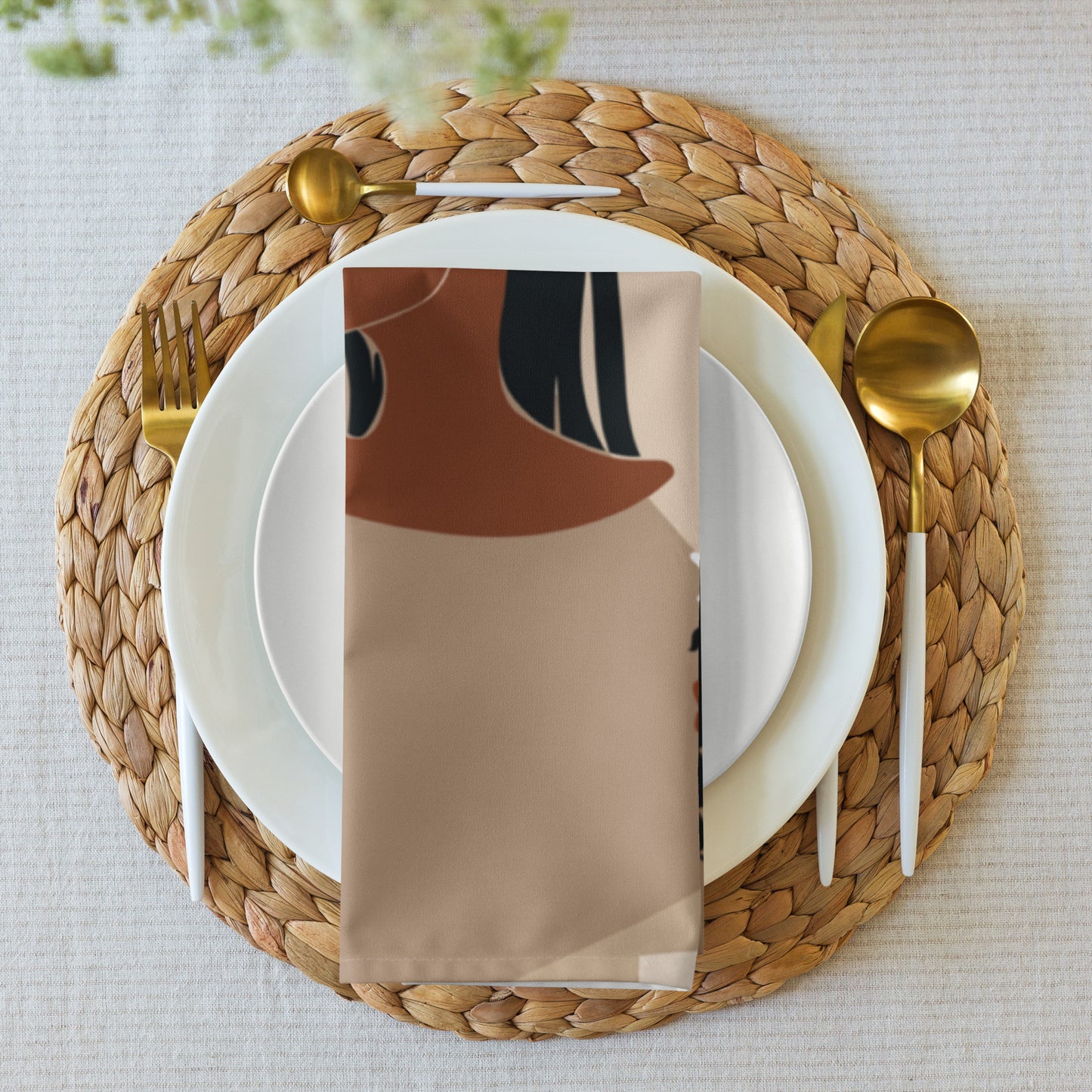 Elegant Melanin Goddess Cloth Napkin Set