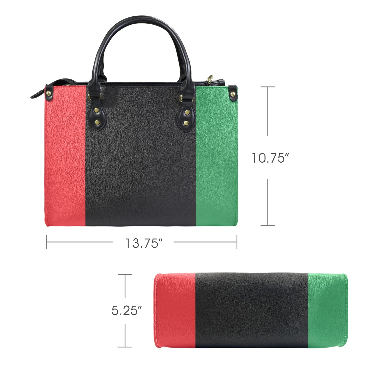 Pan African RBG Flag Durable PU Leather Women's Handbag