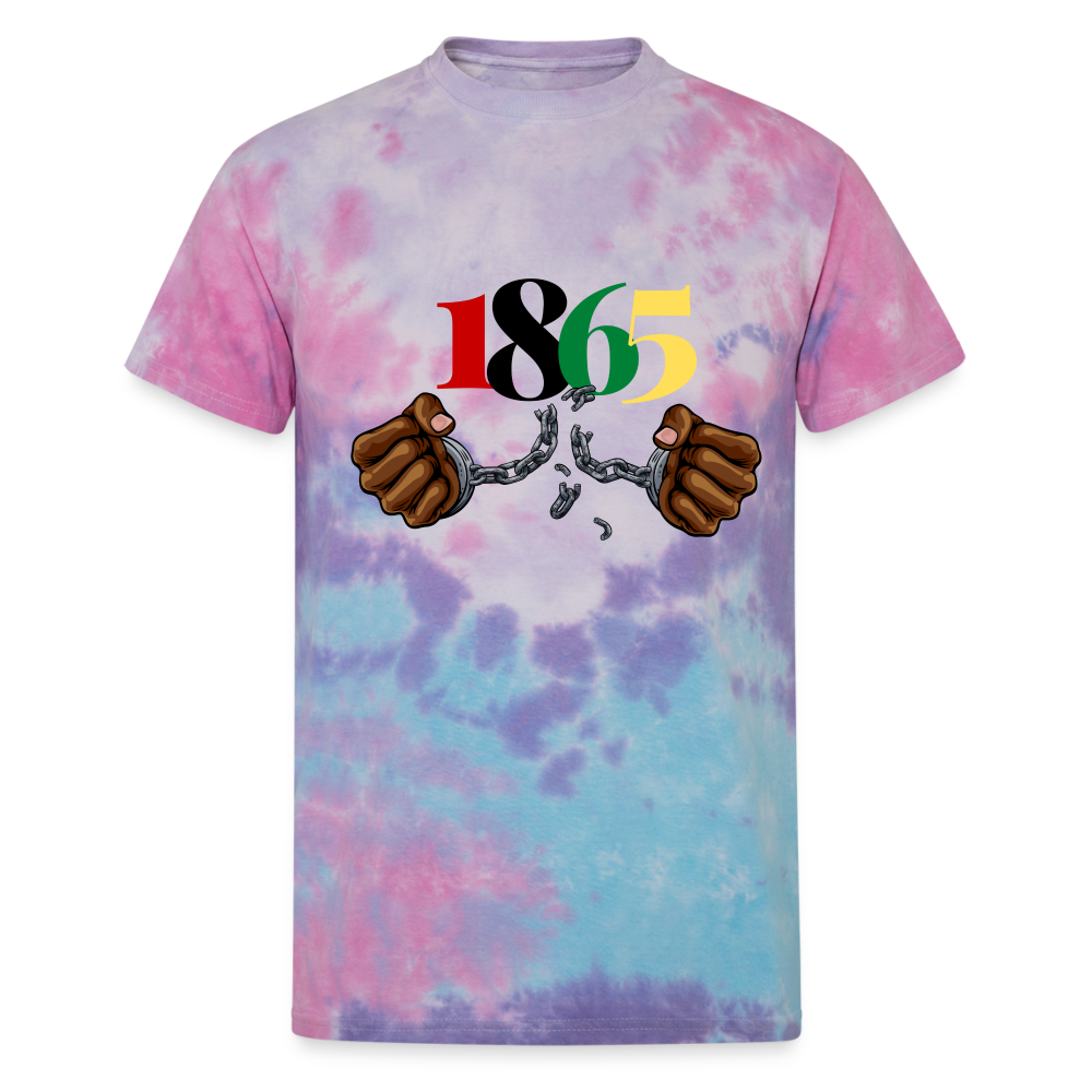 1865 Juneteenth Unisex Tie Dye T-Shirt - cotton candy