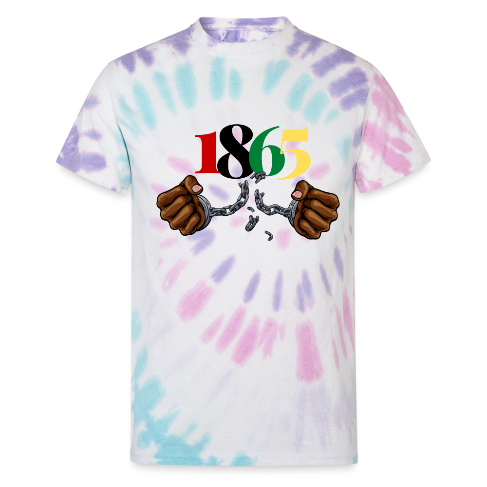 1865 Juneteenth Unisex Tie Dye T-Shirt - Pastel Spiral