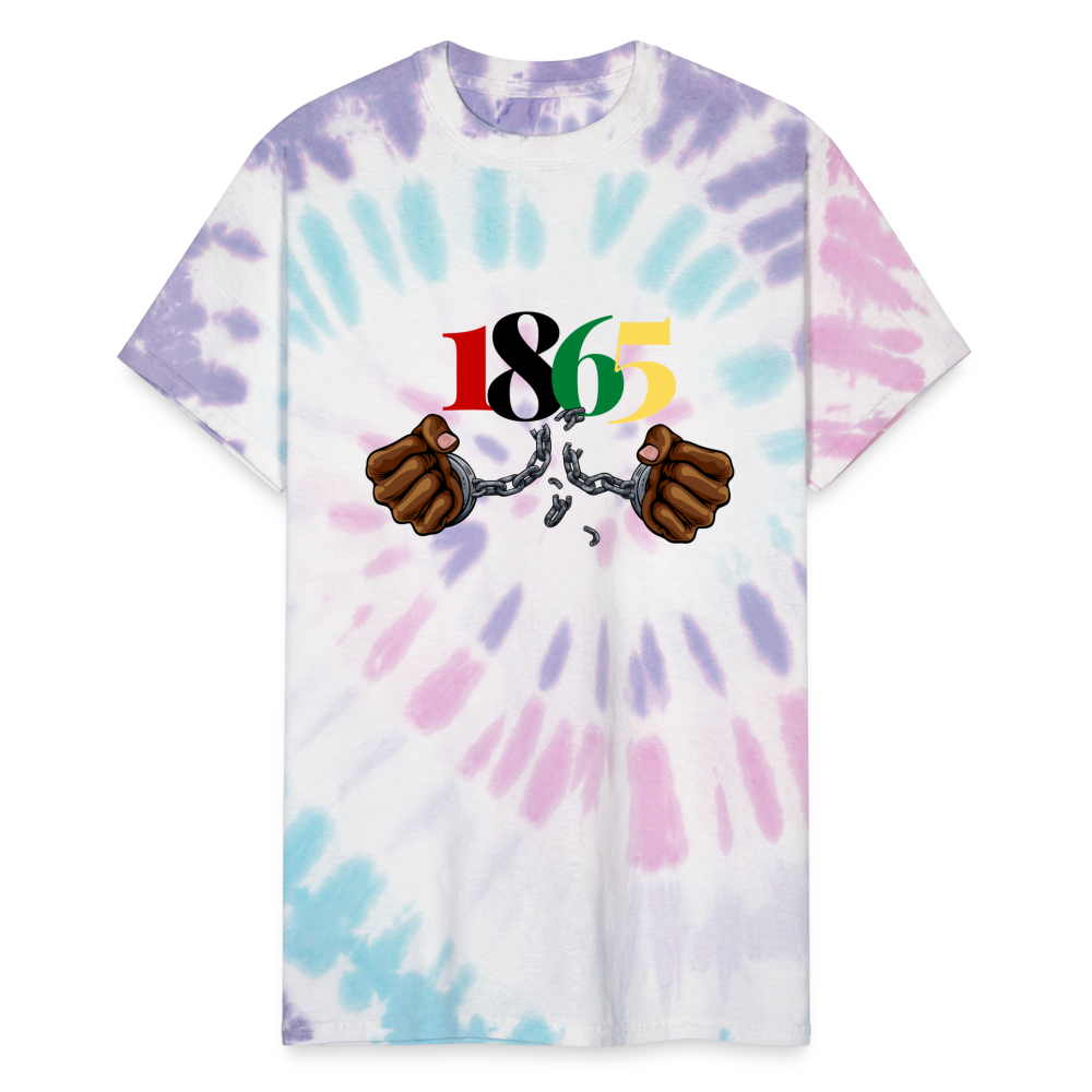 1865 Juneteenth Unisex Tie Dye T-Shirt - Pastel Spiral