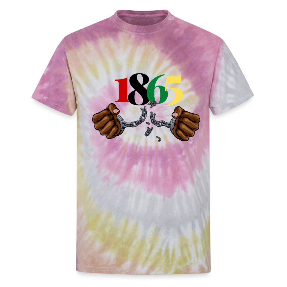 1865 Juneteenth Unisex Tie Dye T-Shirt - Desert Rose