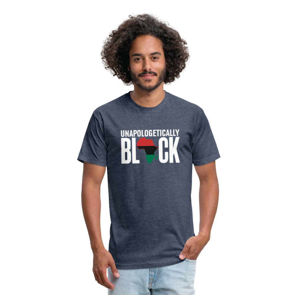 Unapologetically Black RBG Unisex Fitted Cotton/Poly T-Shirt (Style 2) - heather navy