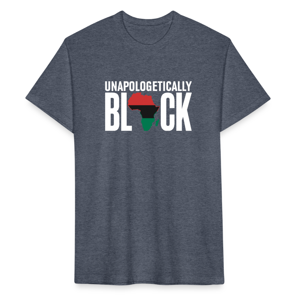 Unapologetically Black RBG Unisex Fitted Cotton/Poly T-Shirt (Style 2) - heather navy