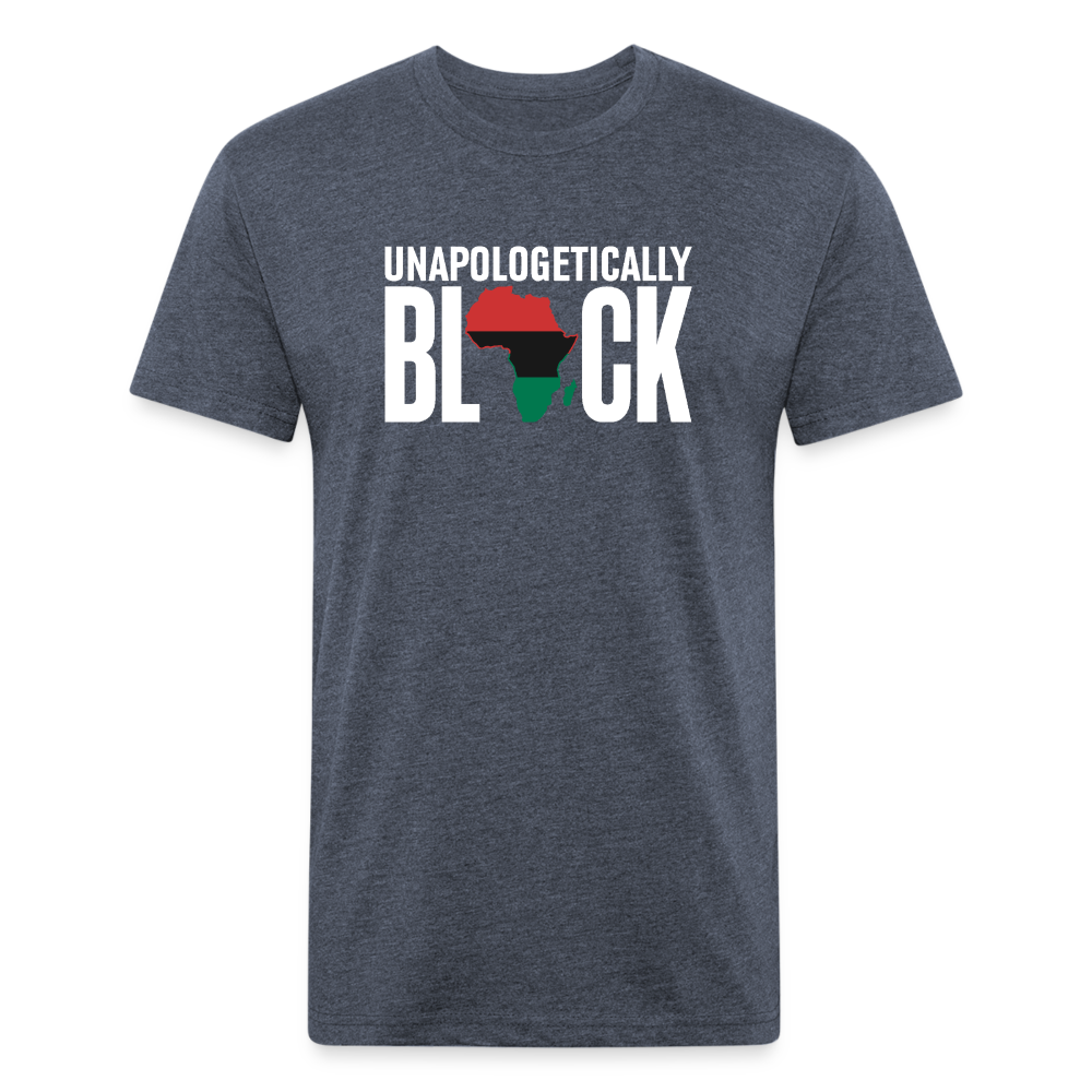 Unapologetically Black RBG Unisex Fitted Cotton/Poly T-Shirt (Style 2) - heather navy