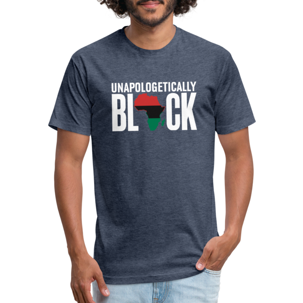 Unapologetically Black RBG Unisex Fitted Cotton/Poly T-Shirt (Style 2) - heather navy