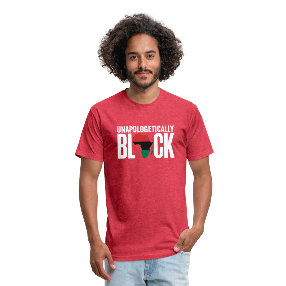 Unapologetically Black RBG Unisex Fitted Cotton/Poly T-Shirt (Style 2) - heather red