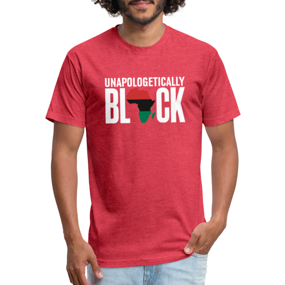 Unapologetically Black RBG Unisex Fitted Cotton/Poly T-Shirt (Style 2) - heather red