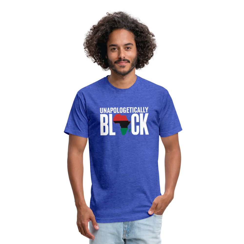 Unapologetically Black RBG Unisex Fitted Cotton/Poly T-Shirt (Style 2) - heather royal