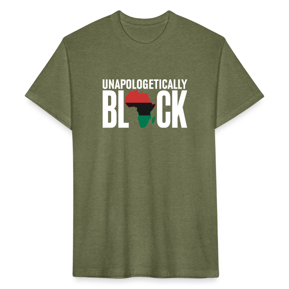 Unapologetically Black RBG Unisex Fitted Cotton/Poly T-Shirt (Style 2) - heather military green