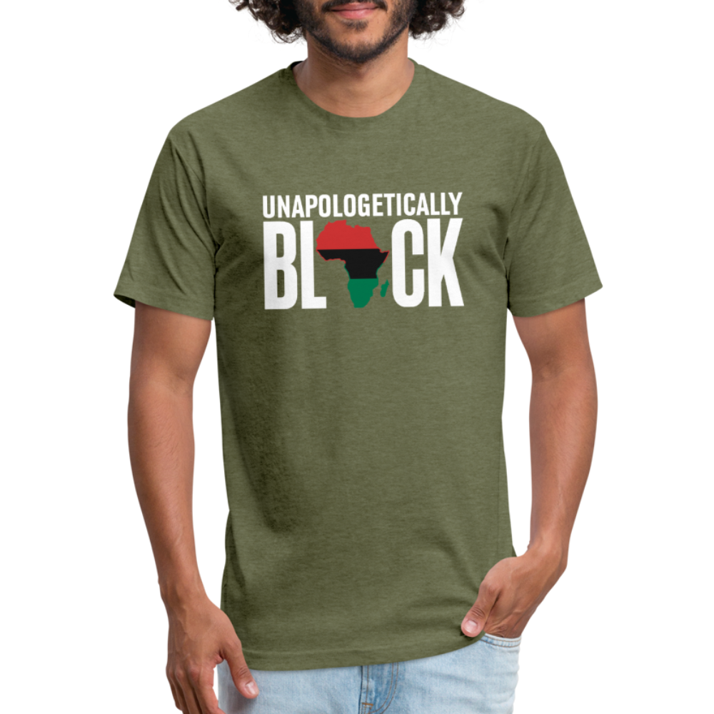 Unapologetically Black RBG Unisex Fitted Cotton/Poly T-Shirt (Style 2) - heather military green