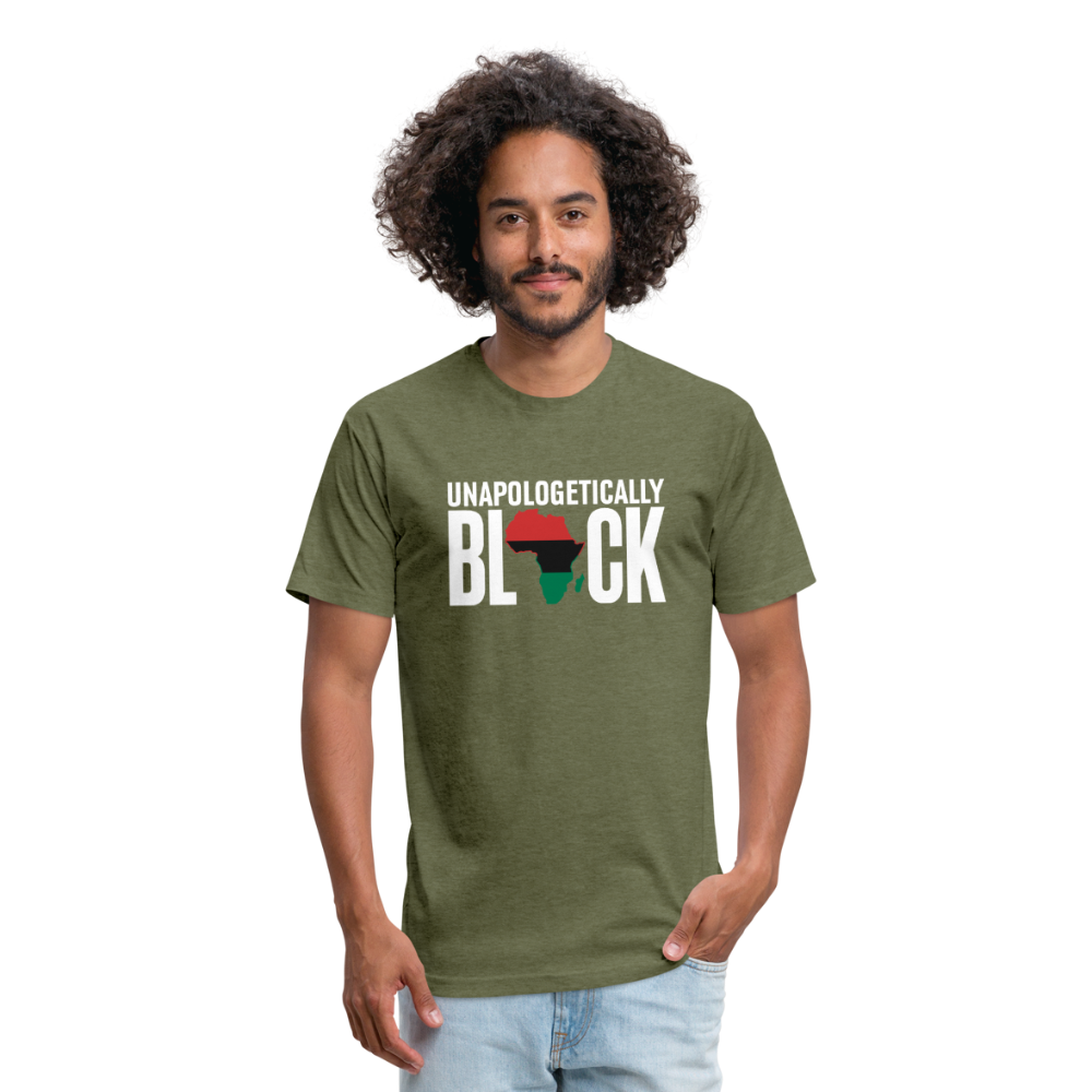 Unapologetically Black RBG Unisex Fitted Cotton/Poly T-Shirt (Style 2) - heather military green