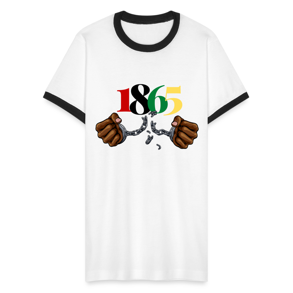 1865 Juneteenth Men's Ringer T-Shirt - white/black