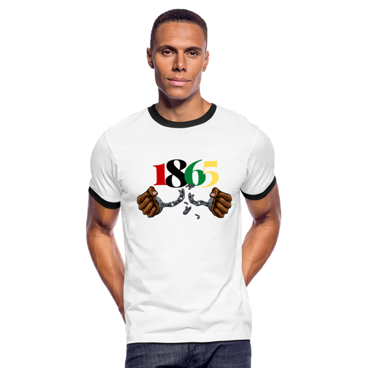 1865 Juneteenth Men's Ringer T-Shirt - white/black