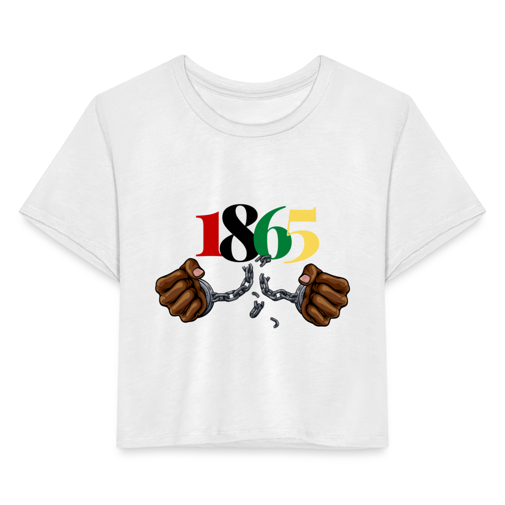 1865 Juneteenth Women's Cropped T-Shirt - white