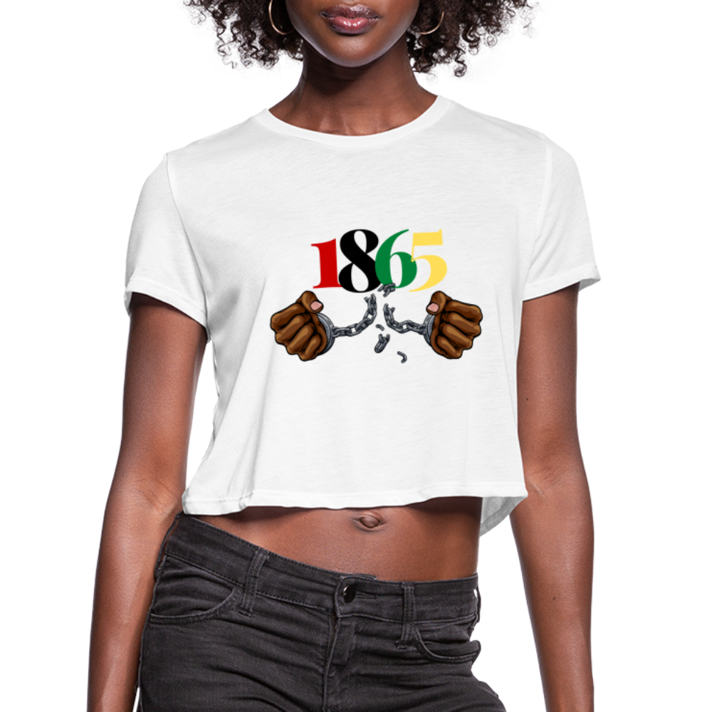 1865 Juneteenth Women's Cropped T-Shirt - white