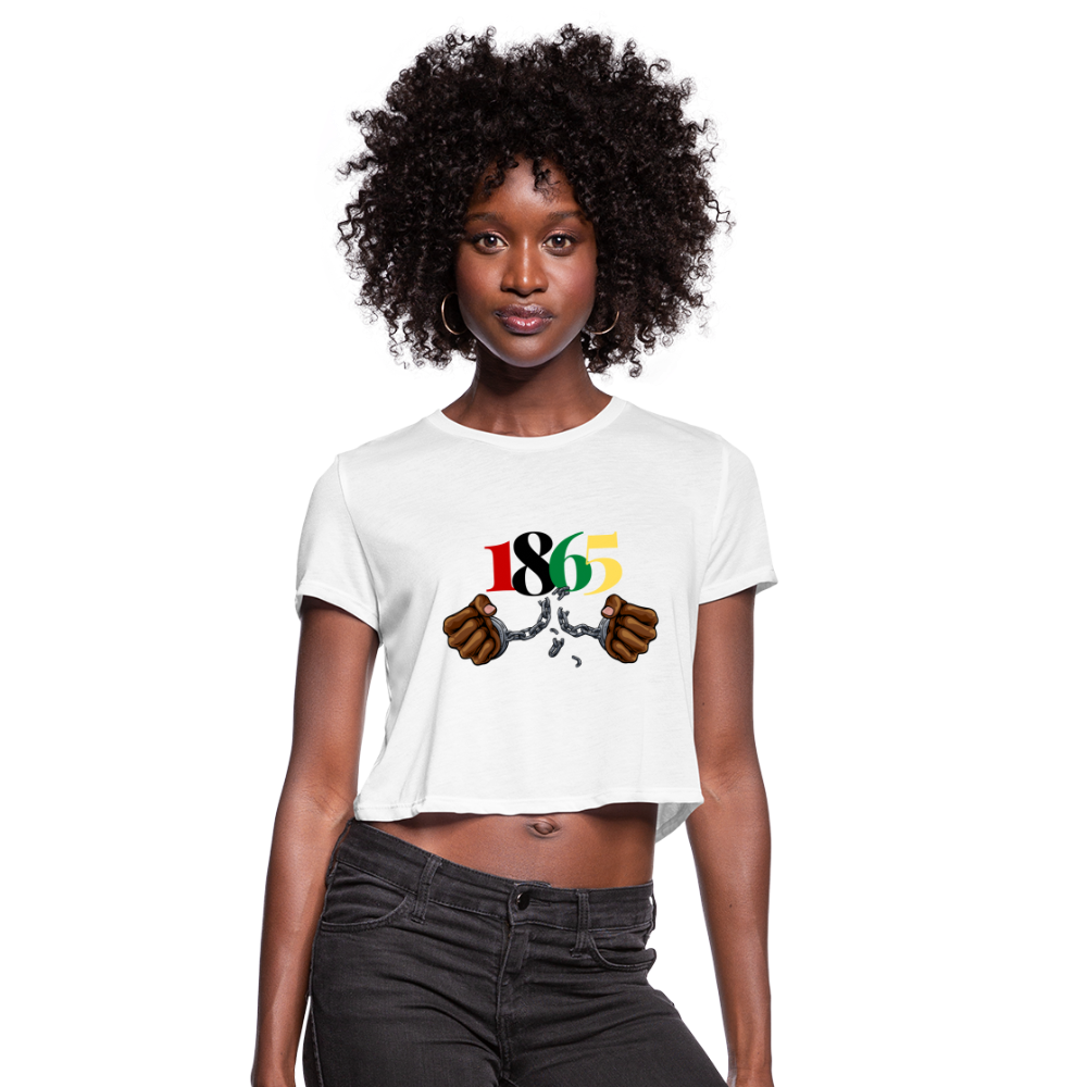 1865 Juneteenth Women's Cropped T-Shirt - white