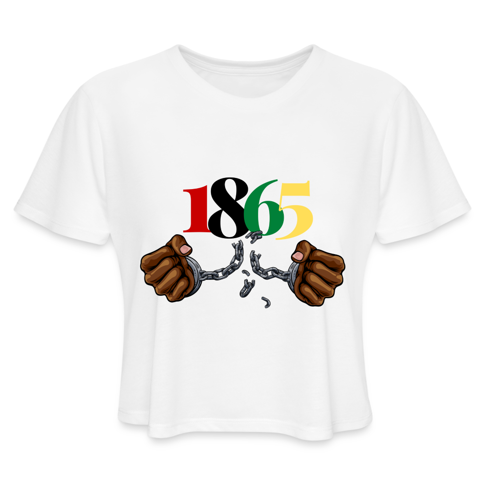 1865 Juneteenth Women's Cropped T-Shirt - white