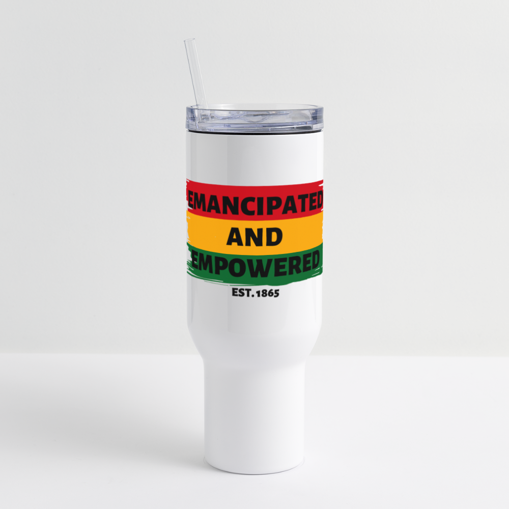 Emancipated and Empowered 40 oz Travel Tumbler - white