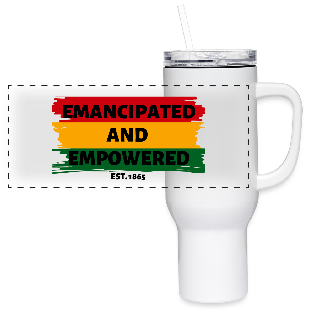 Emancipated and Empowered 40 oz Travel Tumbler - white