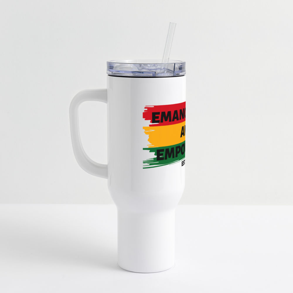 Emancipated and Empowered 40 oz Travel Tumbler - white