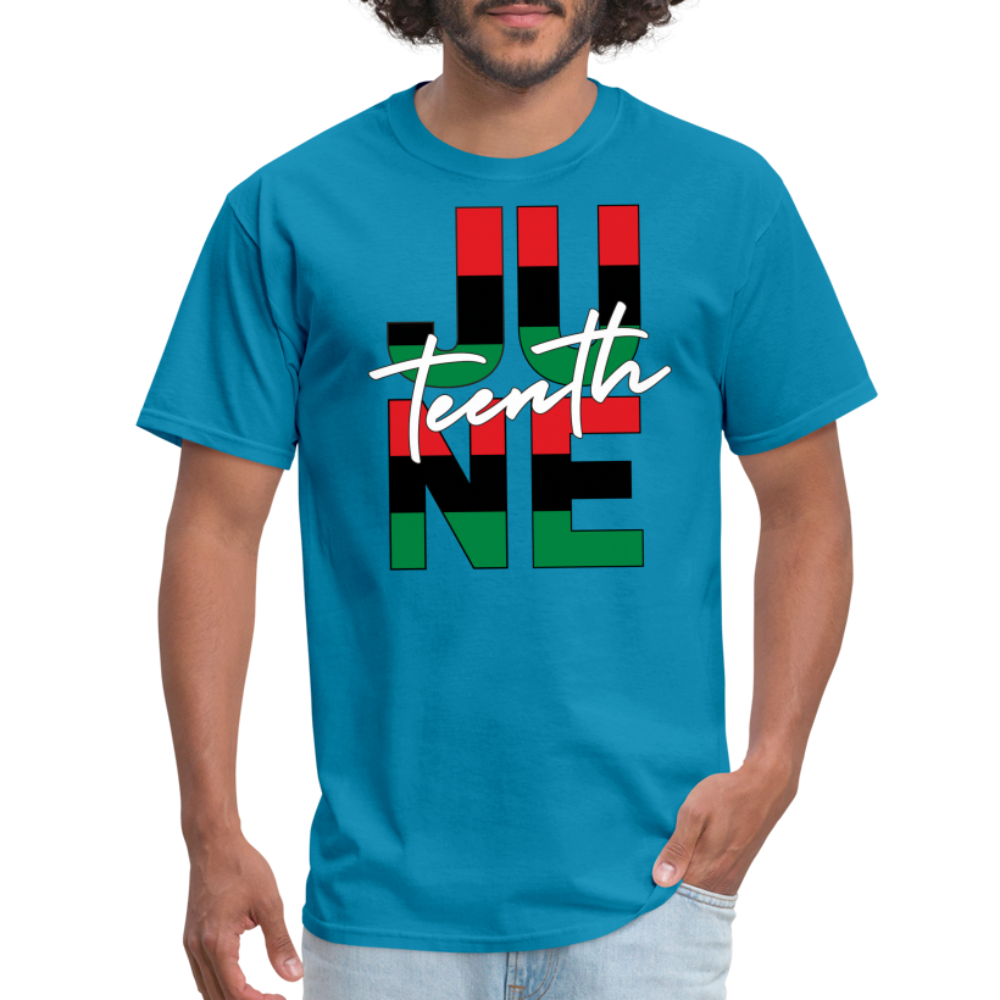 Juneteenth RBG Squared Unisex Classic T-Shirt - turquoise