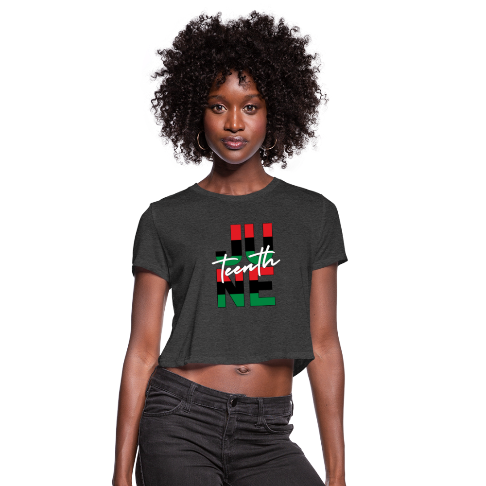 Juneteenth RBG Squared Women's Cropped T-Shirt - deep heather