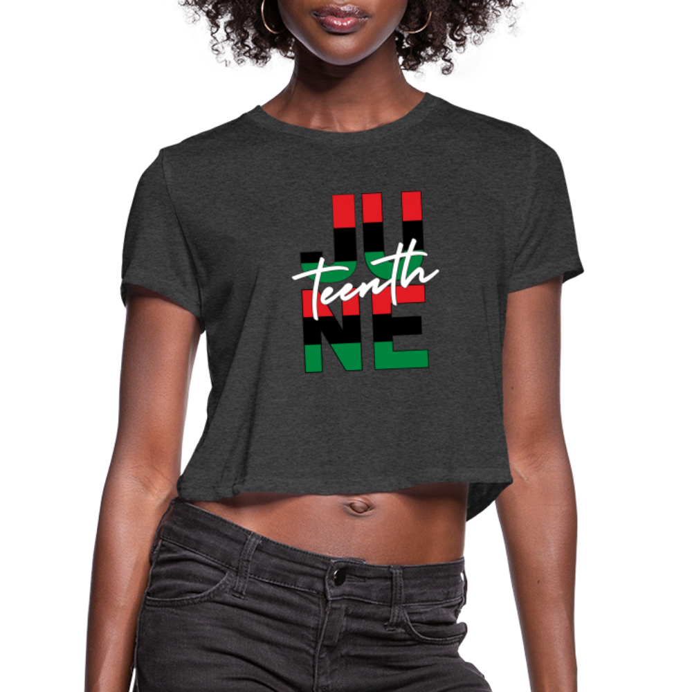 Juneteenth RBG Squared Women's Cropped T-Shirt - deep heather