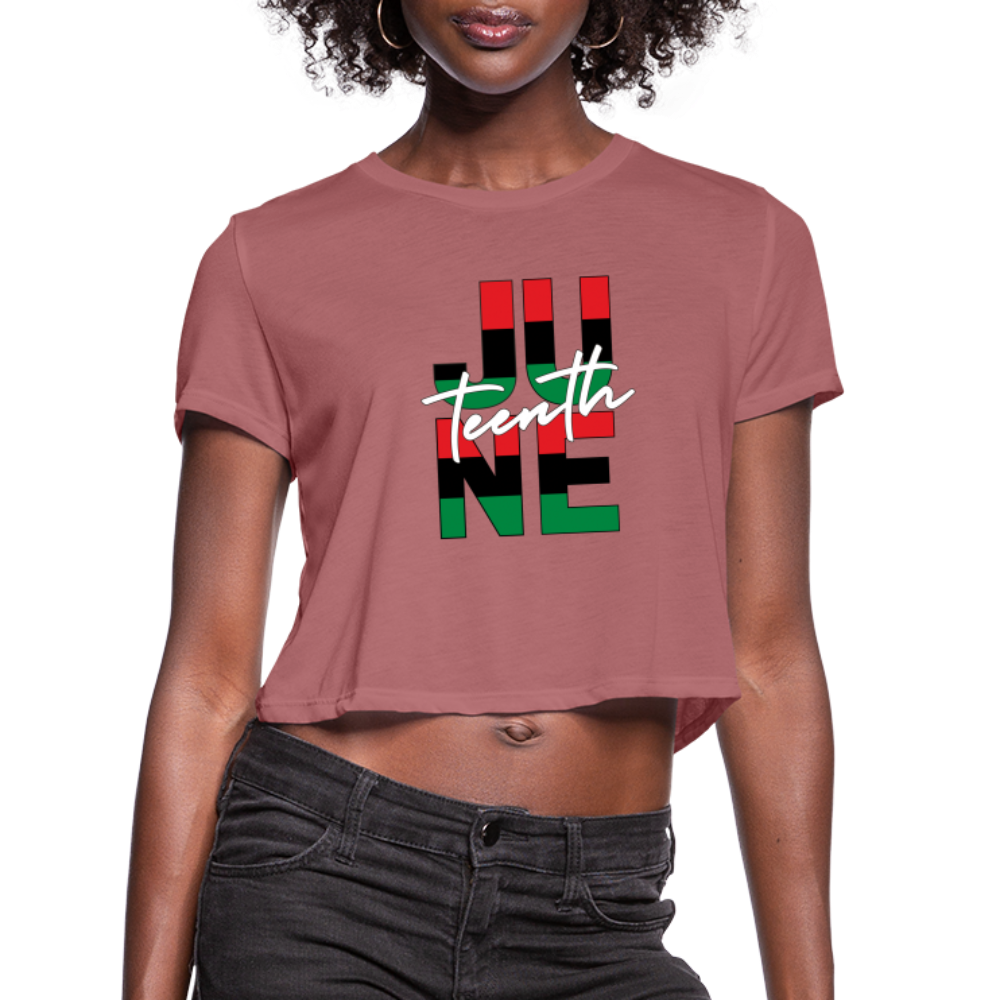 Juneteenth RBG Squared Women's Cropped T-Shirt - mauve