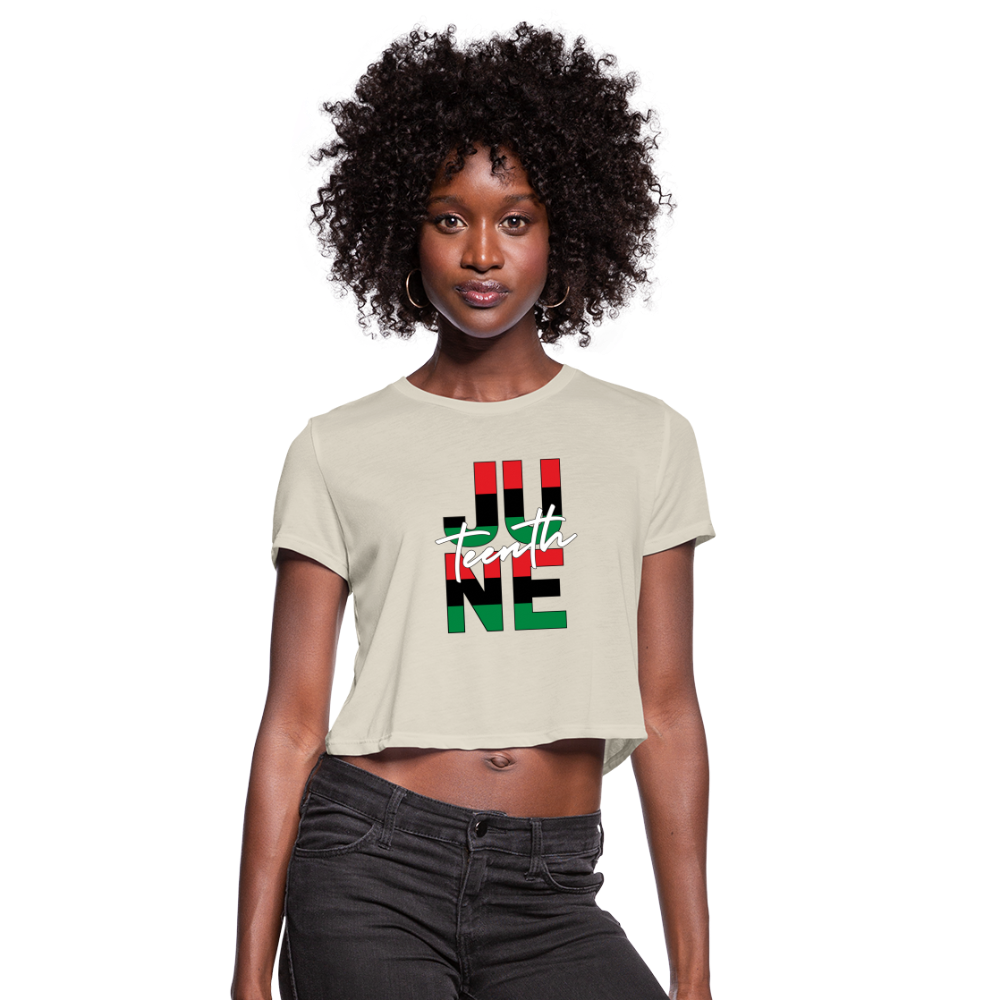 Juneteenth RBG Squared Women's Cropped T-Shirt - dust