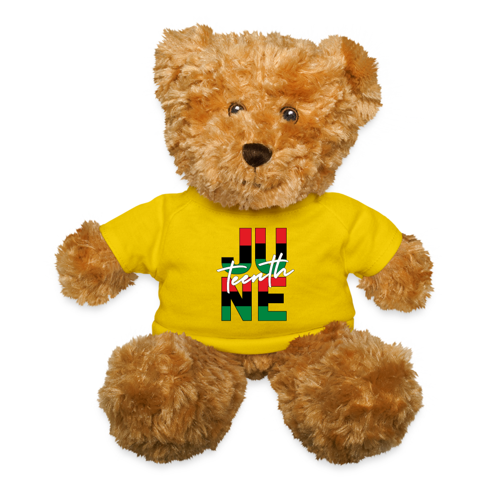 Juneteenth RBG Squared Teddy Bear - yellow