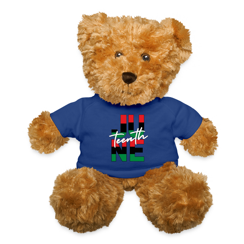 Juneteenth RBG Squared Teddy Bear - royal blue