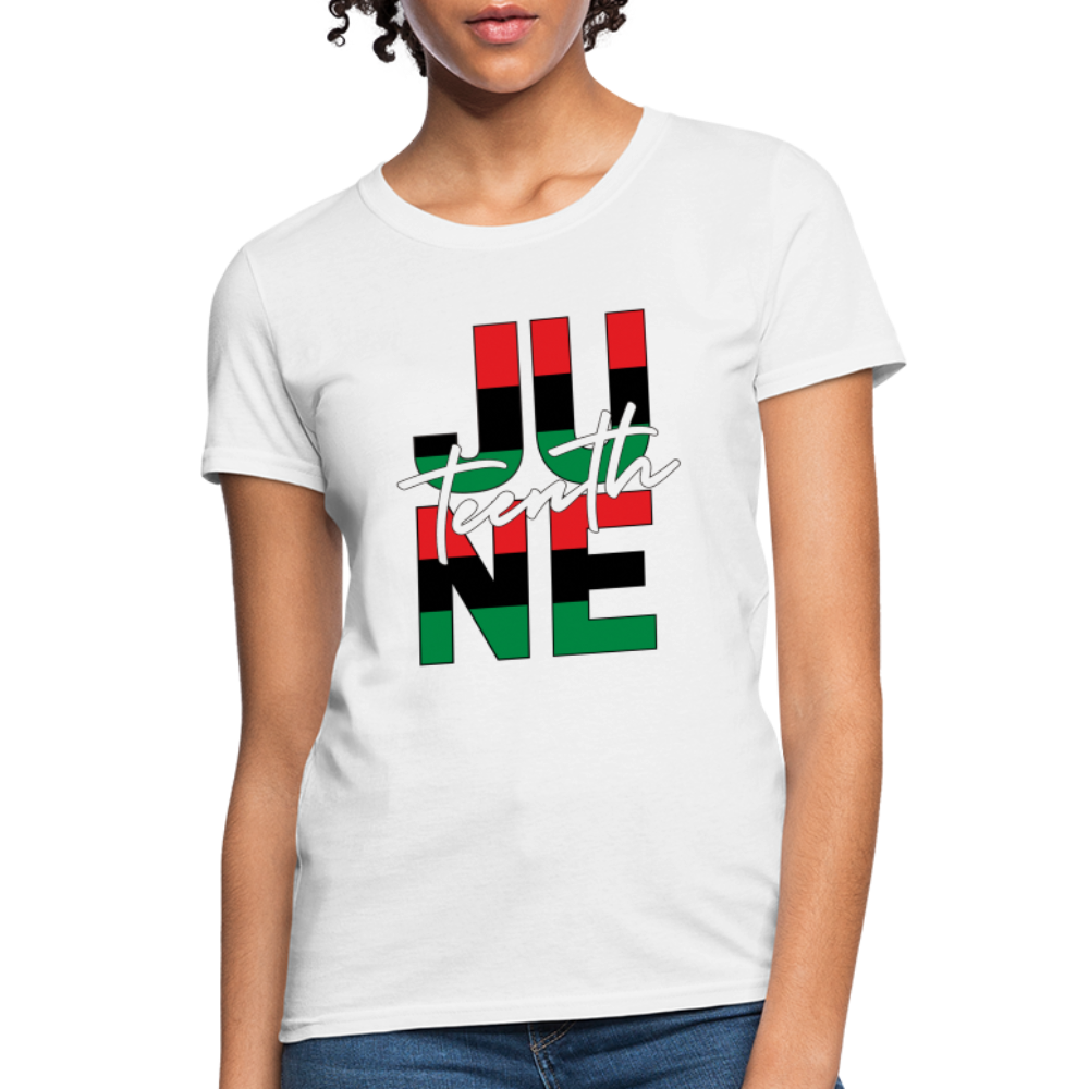 Juneteenth RBG Squared Women's T-Shirt - white