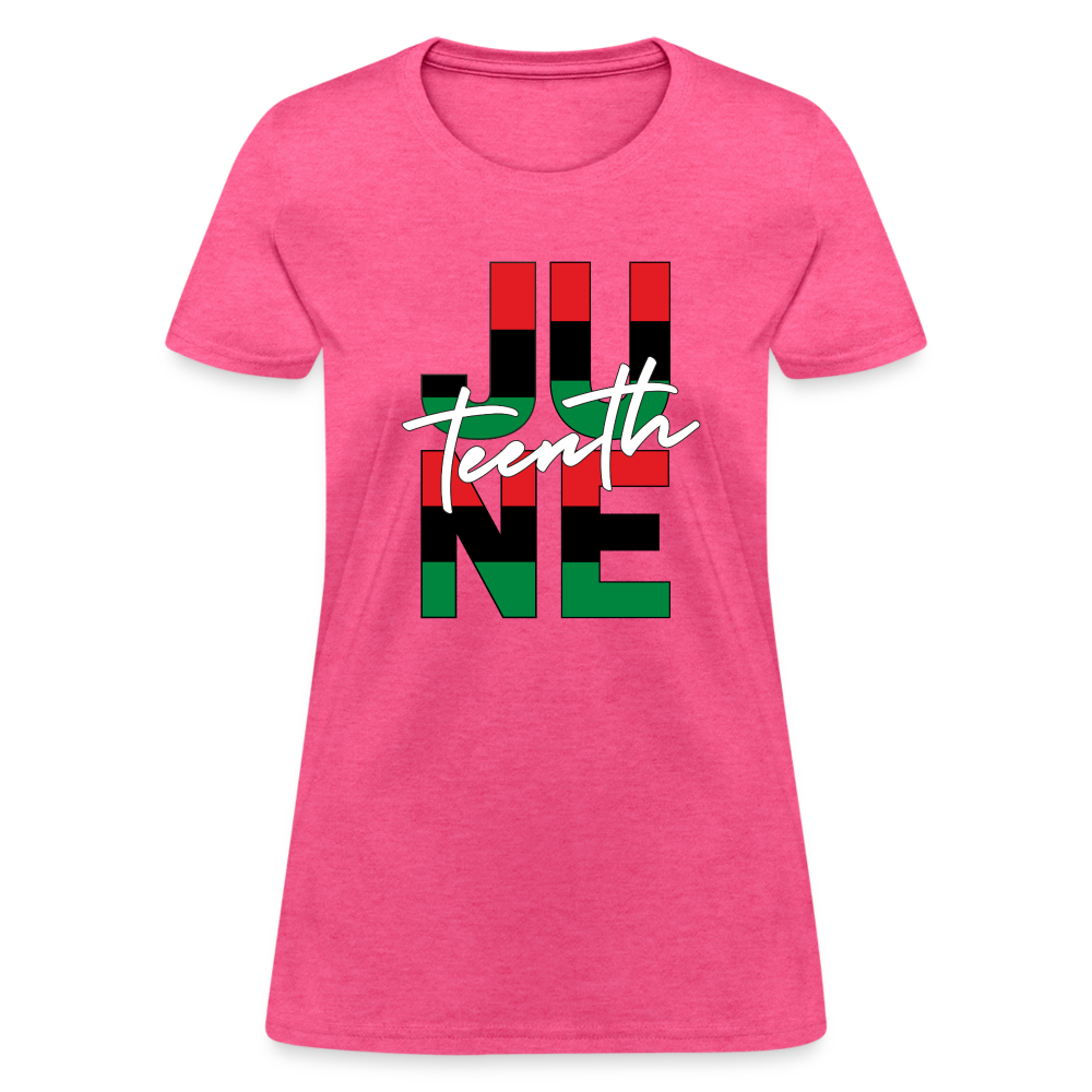 Juneteenth RBG Squared Women's T-Shirt - heather pink